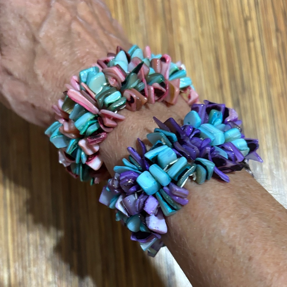 Bahama purchase-Colorful Coral Beaded Bracelet Set